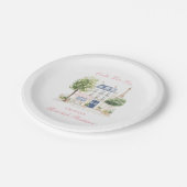 Parijse Vrijgezellenfeest Parijse Café Papieren Bordje (Gekanteld)