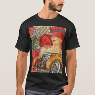 Parijse vrouw: Eiffeltoren retro. T-shirt