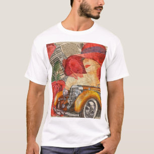 Parijse vrouw: Eiffeltoren retro. T-shirt