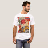 Parijse vrouw: Eiffeltoren retro. T-shirt (Voorkant volledig)