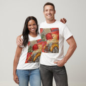 Parijse vrouw: Eiffeltoren retro. T-shirt (Unisex)