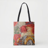 Parijse vrouw: Eiffeltoren retro. Tote Bag (Voorkant)