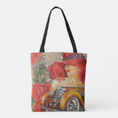 Parijse vrouw: Eiffeltoren retro. Tote Bag (Achterkant)
