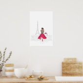 Parijse vrouw voor de Eiffeltoren, Parijs Poster (Keuken)
