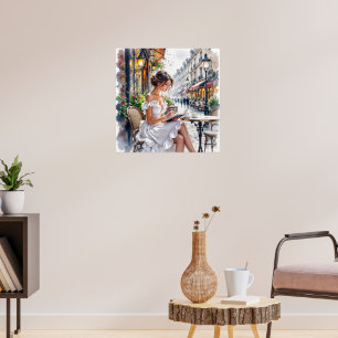 Parijse Vrouwen Elegantie: Parijs Café Straat Vibe Poster