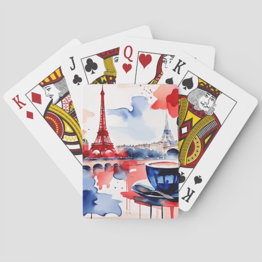 Parijse Waterverf Pokerkaarten (Achterkant)