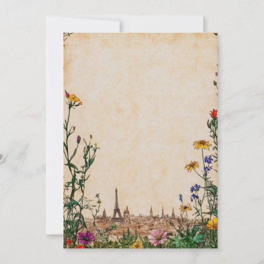 Parijse weide Wildflower Bestemming Kaart (Achterkant)