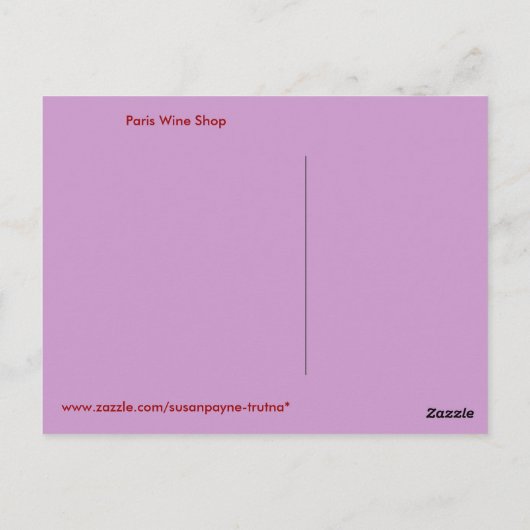 Parijse wijnwinkel briefkaart (Achterkant)