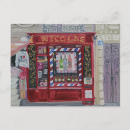 Parijse wijnwinkel briefkaart