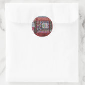 Parijse wijnwinkel ronde sticker (Tas)