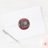 Parijse wijnwinkel ronde sticker (Envelop)