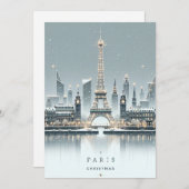 Parijse Winter Elegance - Kerstmis in de stad Feestdagenkaart (Voorkant / Achterkant)