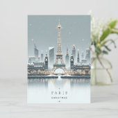 Parijse Winter Elegance - Kerstmis in de stad Feestdagenkaart (Staand voorkant)