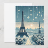 Parijse Winter Elegance - Kerstmis in de stad Feestdagenkaart (Voorkant / Achterkant)