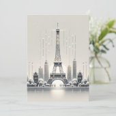 Parijse Winter Elegance - Kerstmis in de stad Feestdagenkaart (Staand voorkant)