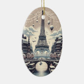 Parijse Winter Elegance - Kerstmis in de stad Keramisch Ornament (Rechts)