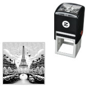 Parijse Winter Elegance - Kerstmis in de stad Zelfinktende Stempel (In situ)