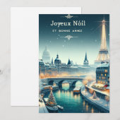 Parijse winter elegantie bedankkaart (Voorkant / Achterkant)