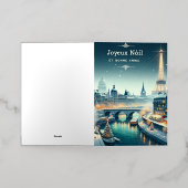 Parijse winter elegantie folie feestdagenkaart (Buiten Laag)