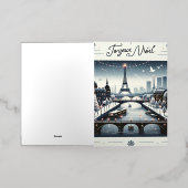 Parijse Winter Elegantie, Stad van de lichten Folie Feestdagenkaart (Buiten Laag)