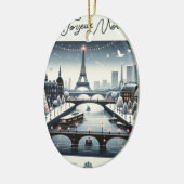 Parijse Winter Elegantie, Stad van de lichten Keramisch Ornament (Links)