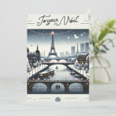 Parijse Winter Elegantie, Stad van licht Feestdagenkaart (Staand voorkant)