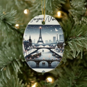 Parijse Winter Elegantie, Stad van licht Keramisch Ornament