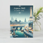 Parijse winterelegantie feestdagenkaart (Staand voorkant)