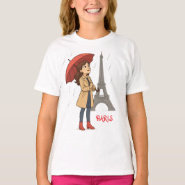 Parijse Wonder" – Dziewczyna z parasolką pod Wież T-shirt