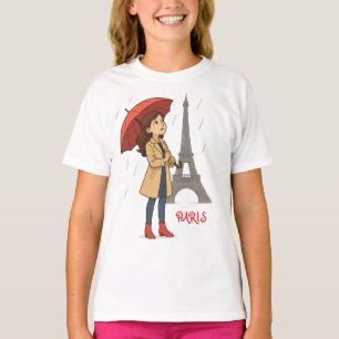 Parijse Wonder" – Dziewczyna z parasolką pod Wież T-shirt