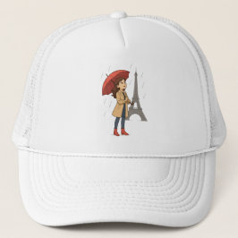 Parijse Wonder" – Meisje met paraplu onder de Tore Trucker Pet