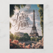 Parijse zonsondergang met Eiffeltoren Briefkaart (Voorkant)
