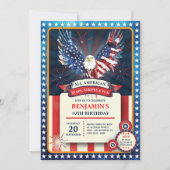 Pariotic All American Eagle Verjaardagsfeest Kaart (Voorkant)