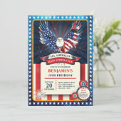 Pariotic All American Eagle Verjaardagsfeest Kaart (Staand voorkant)