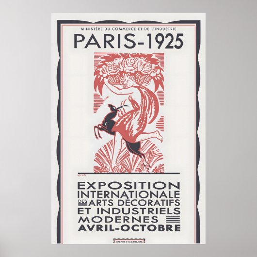 Paris 1925 Art Deco Tentoonstelling Poster Ingelij (Voorkant)