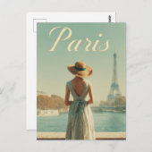 Paris 50s vintage travel briefkaart (Voorkant / Achterkant)