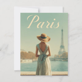 Paris 50s vintage travel briefkaart