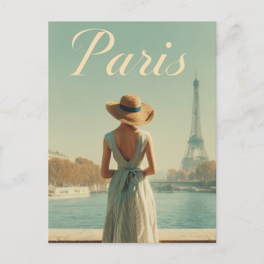 Paris 50s vintage travel briefkaart (Voorkant)