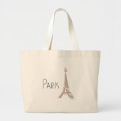 PARIS Abstracte grijze Eiffeltoren Grote Tote Bag (Voorkant)