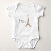 PARIS Abstracte grijze Eiffeltoren Romper (Voorkant)