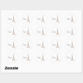 PARIS Abstracte grijze Eiffeltoren Ronde Sticker (Vel)