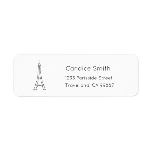 Paris Address Label, Travel Address Label (Voorkant)