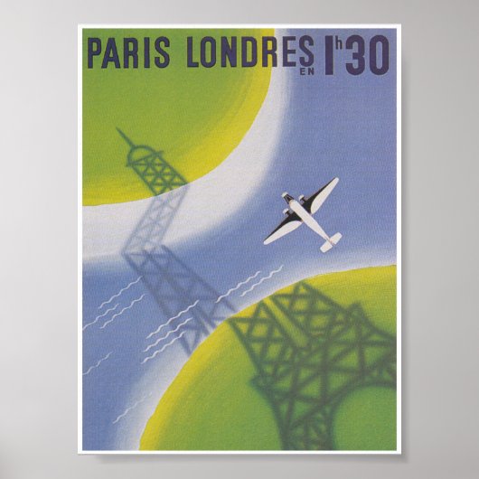 Paris Airline Travel Poster (Voorkant)