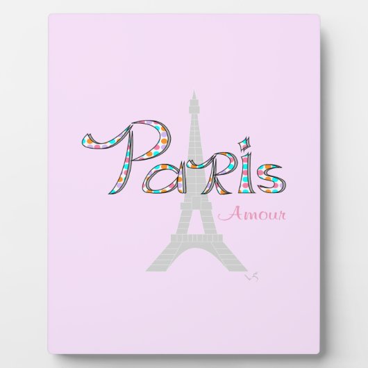 PARIS Amour met Eiffeltoren Fotoplaat (Voorkant)