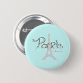 PARIS Amour met Eiffeltoren Ronde Button 5,7 Cm (Voorkant /achterkant)