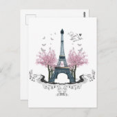 Paris Amour Wrapped Canvas Print Briefkaart (Voorkant / Achterkant)