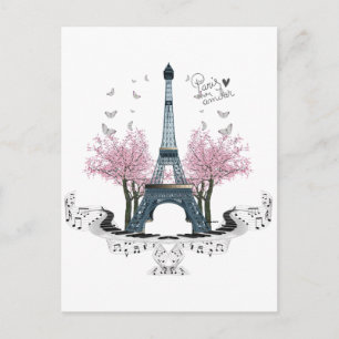 Paris Amour Wrapped Canvas Print Briefkaart