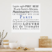 Paris and its landmarks poster (Keuken)