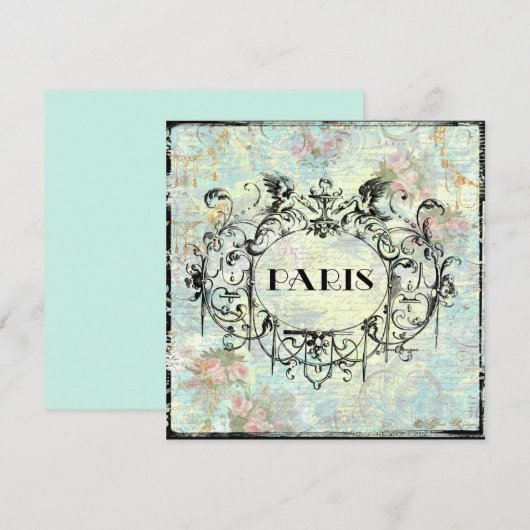 Paris Antiek Style  Uitnodiging (Voorkant / Achterkant)