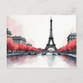 Paris aquarel kunst briefkaart (Voorkant)